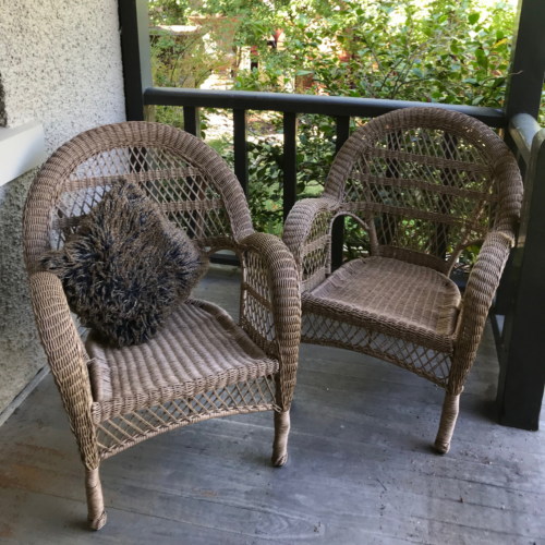 SET 2 Province Polyethylene Cane Wicker Natural Color Weatherproof Outdoor Chair - Picture 6 of 9