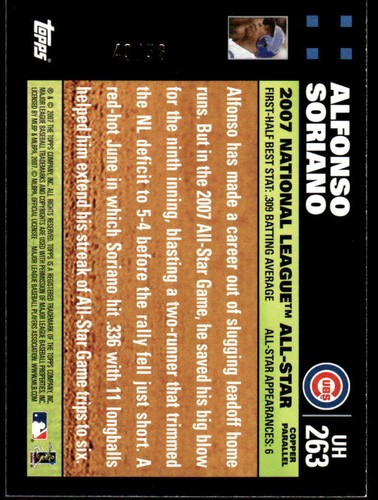 Alfonso Soriano 2007 Topps Updates & Highlights #UH263 Copper #/56 45620 - Picture 2 of 2
