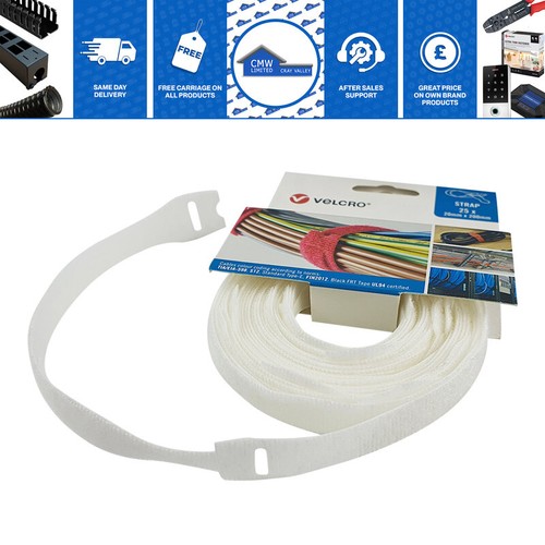 ONE-WRAP® double sided Velcro® REUSABLE CABLE TIES Black and White, Various Size - Picture 9 of 23