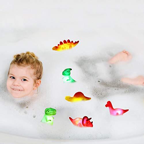 6pcs LED Light Up Dinosaur Baby Bath Toys LED Floating Rubber Toys Bathtub Toys - Picture 7 of 7