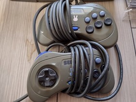 Sega Saturn gray console with 2 controller + retro game1　JAPAN