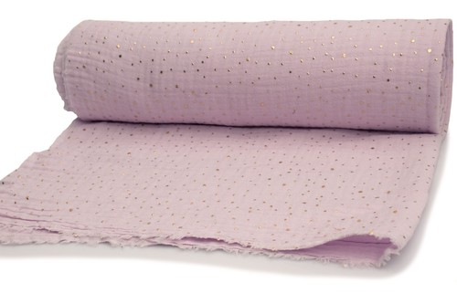 Cotton Fabric Muslin double gauze with golden dots 50 x 130 cm - Picture 85 of 106