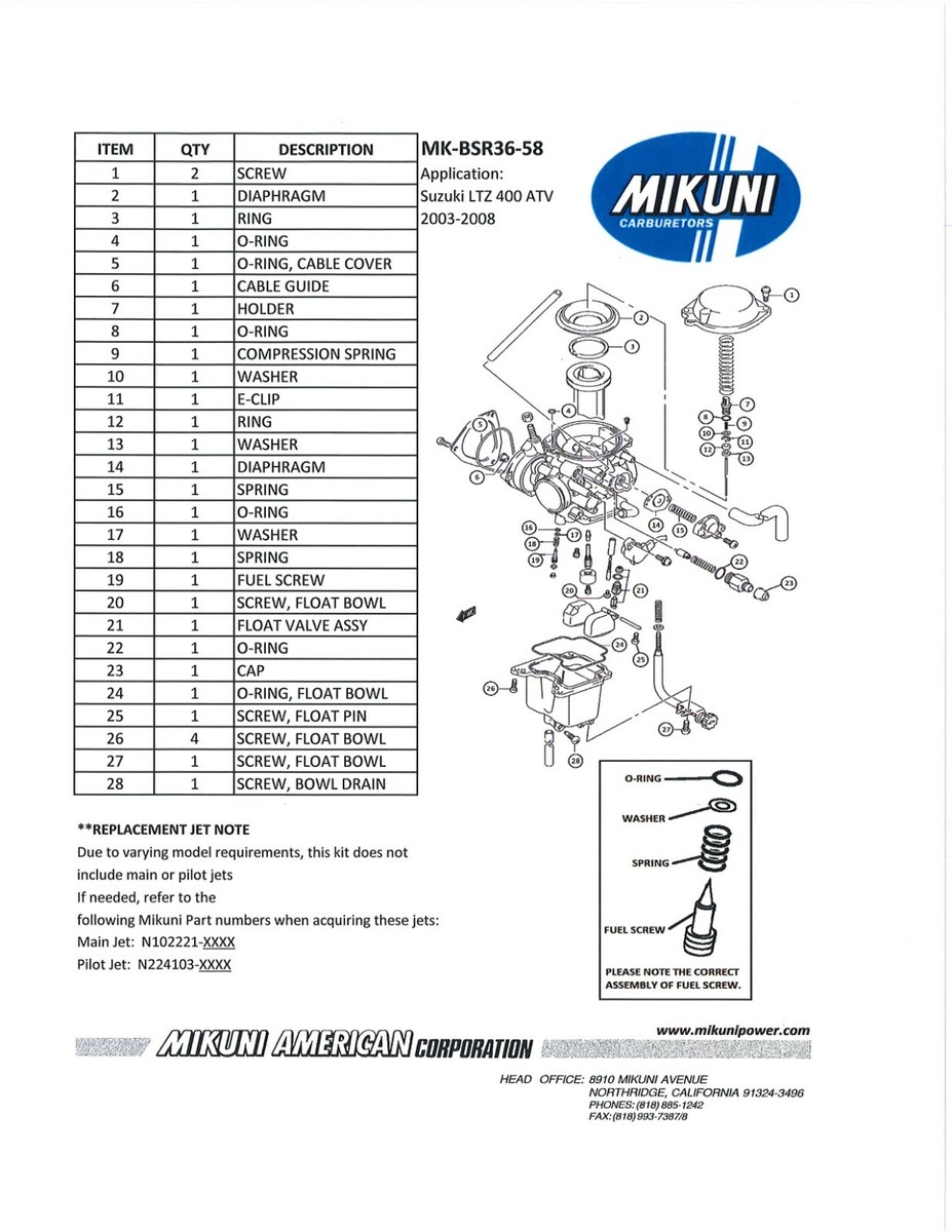 Carburetor Assembly Yamaha Arctic Cat Kawasaki | NICHE PARTS