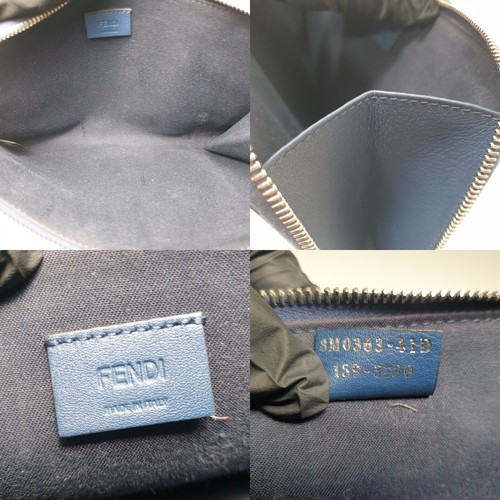 FENDI Monster Bag Bugs Eye Clutch Handtasche Tasche Blau Fell Leder Original FA004 - Bild 8 von 10