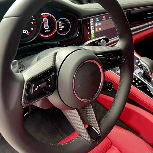 Reemplazo de cubierta de volante de fibra de carbono para Porsche 911 992 Taycan Panamera - Imagen 5 de 7