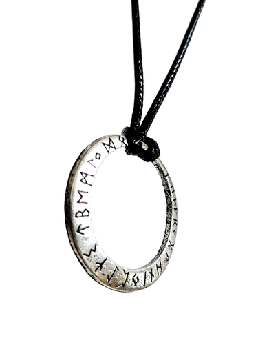 Rune Wheel Necklace Pendant Cord Celtic Runic Viking Norse Pagan Elder Futhark - Picture 7 of 20