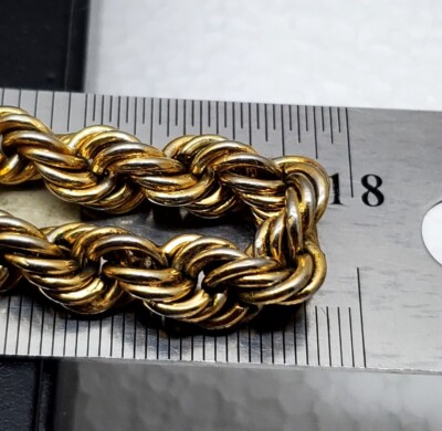 Vintage Christian Dior Signed Rope Chain Necklace Gold Tone 32