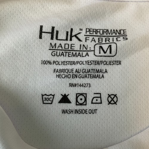 Huk Performance Fishing T Shirt Men Size M White Long Sleeve Stretch Upf 50 Icon - Picture 6 of 21