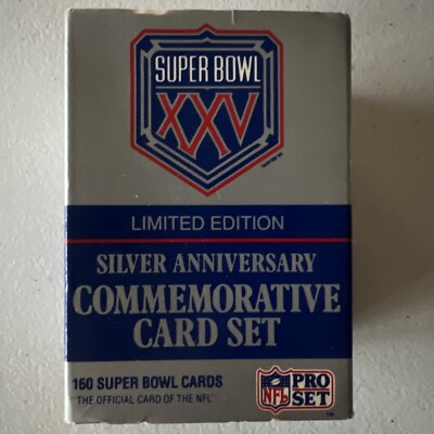 Super Bowl 25 XXV Limited Edition Silver Anniversary Commemorative 160 Card  Set | eBay