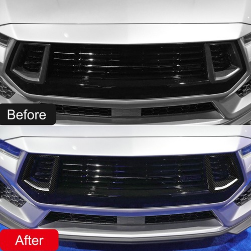 For Ford Mustang 2024 Carbon Fiber ABS Front Center Side Grille Grill Cover Trim - Bild 3 von 15