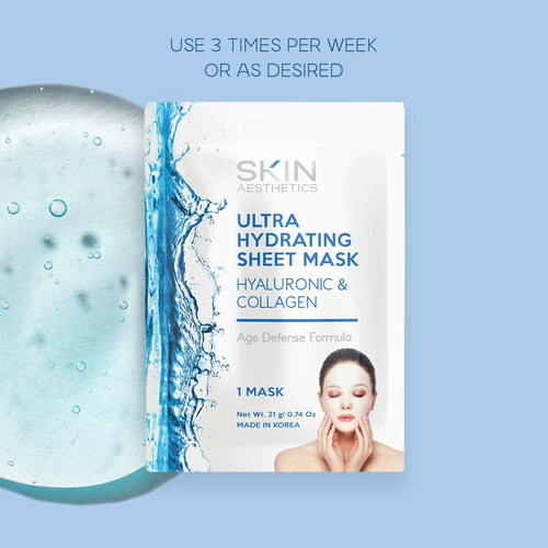 Hyaluronic & Collagen Sheet Face Mask - Skin Firming, Anti-Aging, Moisturizing & - Picture 3 of 12