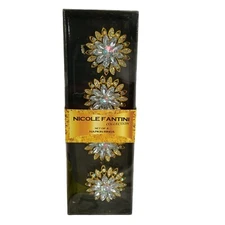 Nicole Fantini Topaz Bling RHINESTONE Napkin Rings Holders SET of 4 Decorative 