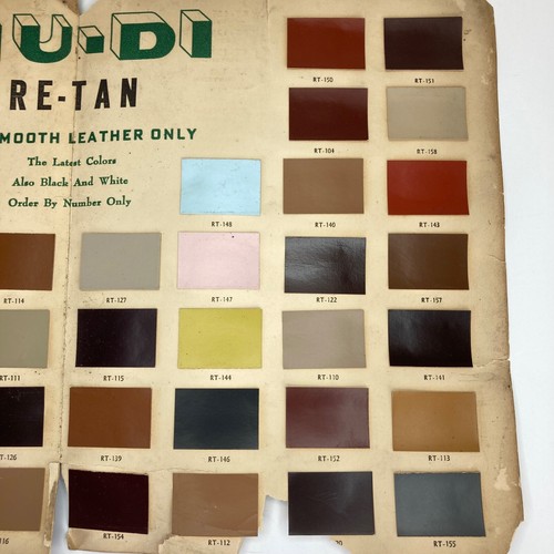 Vintage 1950 Leather Accessories Dye Color Chart Purses Shoes Refresh - Picture 6 of 21