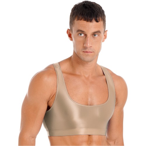 AU Mens Glossy U Neck Tank Tops Sleeveless Crop Tops Vest Sports Fitness Yoga - Picture 81 of 108