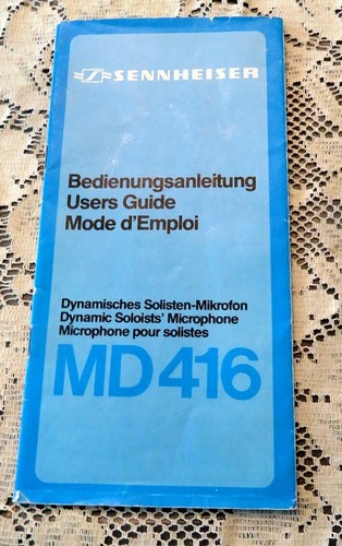 2 Sennheiser Dummy Head Records, User Guide, Flyer & User Guide for MD416 - Picture 19 of 22