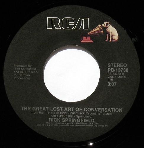 RICK SPRINGFIELD LOVE SOMEBODY ORIGINAL 1984 7" 45 RPM RCA WITH PICTURE SLEEVE - Picture 4 of 6