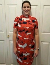 Vintage Japanese Style Red White Blue Dress Funky Retro Mod Size 6/8 1970s