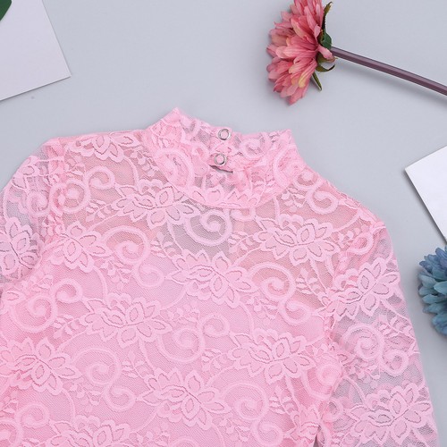 Girl Ice Skating Dress Floral Lace Ballet Leotard Dress Figure Roller Dancewear - Picture 23 of 60