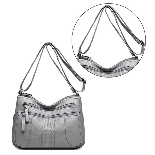 Crossbody Purse Leather Handbag Pocketbook Lightweight Shoulder Purse - Picture 10 of 12