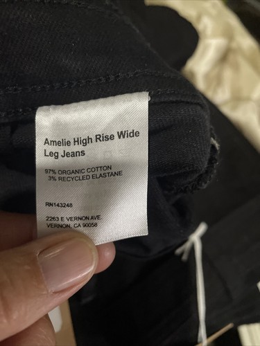 Reformation Amelie Black High Rise Wide Leg Jeans NWT - Picture 5 of 6