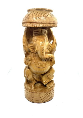 GANESHA GANESH GANPATI 6 ZOLL GROSSE HOLZSTATUE SELTEN SCHÖN GESEGNETER HINDUISTISCHER GOTT - Bild 3 von 6