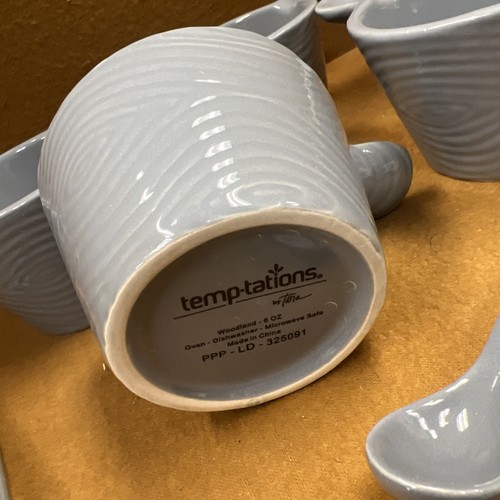 Temp-tations Woodland Set of 4 Petite Serving Bowls w/ 2 Spoons in Gray - Picture 6 of 6
