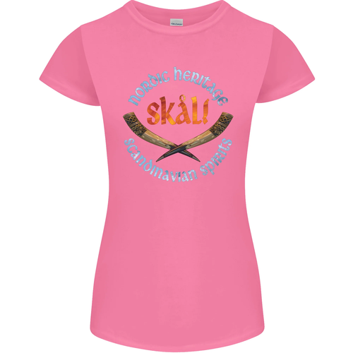 Skal The Vikings Alcohol Beer Nordic Odin Womens Petite Cut T-Shirt - Picture 32 of 72