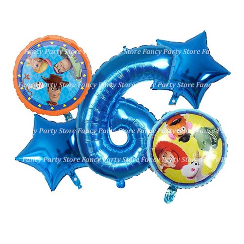 Toy Story 4 Birthday Balloons Party Decorations Woody Forky Blue Number Age Kids - Picture 7 of 11