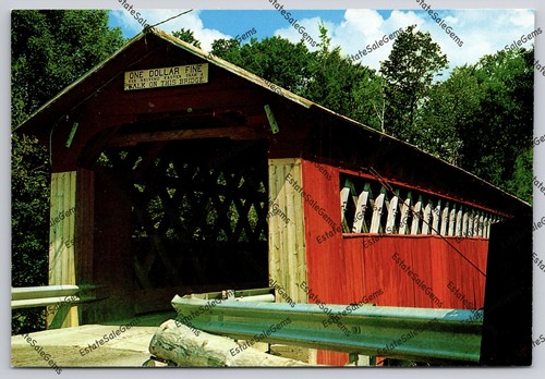 Vintage Postcard Chiselville Bridge Near Arlington Vermont covered bridge
