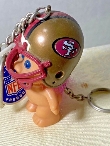 NFL San Fran VINTAGE KEYCHAIN HELMEMT with bonus Troll NWT Old New SF Football - Picture 1 of 6