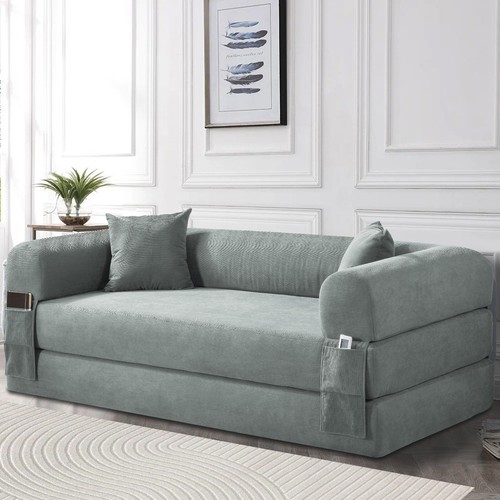 9 Solid Colors Corduroy Large Size Light Luxury Convertible Sofa Bed Module Free - Picture 36 of 42