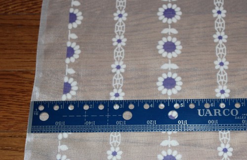 Vtg Flocked Purple & White Flowers Sheer Fabric 2+ Yds x 44" Wide CottageCore - Picture 2 of 6