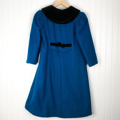Lil Miss Bobbie Style VI Ltd Girls Dress Coat Blue Long Sleeve Bow Buttons USA - Picture 2 of 5