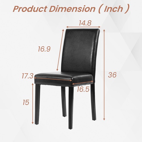 Dining Chairs Set of 4,Dining Room Chairs,Side PU Leather Cushion Dining Chairs - Picture 14 of 21