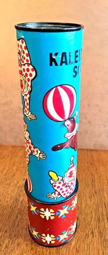Vintage Ikecho Japan Cardboard Kaleidoscope With Clown Figure Embedded In Beads - Picture 4 of 9