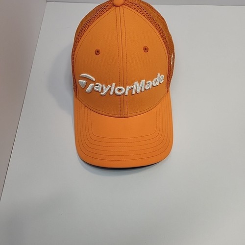 TaylorMade SLDR Tour Preferred Golf Hat Flexfit Fitted Orange Cap Size S/M - Picture 7 of 9