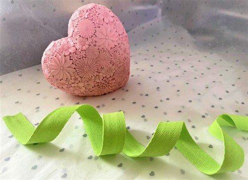 Bertie's Bows Cotton Herringbone - GREEN SHADES Ribbon tape - 10 15 25 & 40mm - Picture 6 of 9