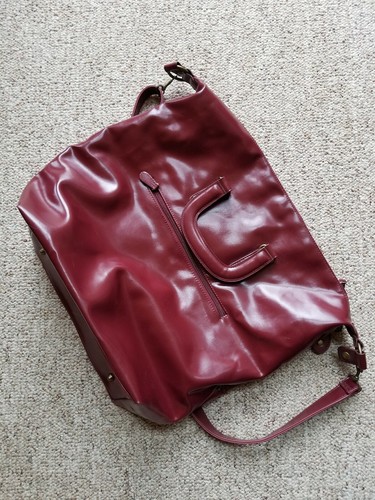 NOS ISAAC MIZRAHI Burgundy Leather Purse Shoulder Hobo Bag Satchel Tote Unused - Picture 2 of 12