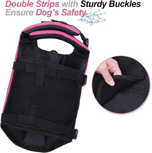 XS Dog Life Jacket Adjustable Life Saver Coat Pet Safety Vest, Extra Small, PINK - Picture 4 of 7