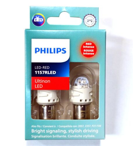 Philips Ultinon LED Light 1157 Red Two Bulbs Stop Brake Replacement Stock Lamp - Picture 2 of 12
