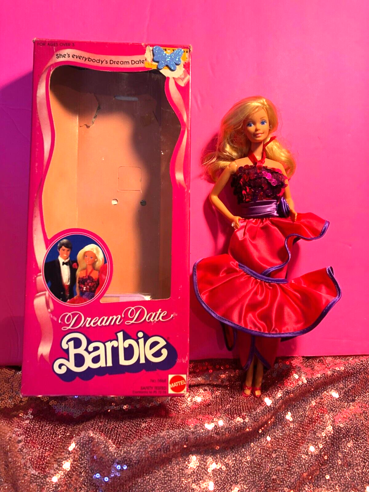 1982 VINTAGE and Gorgeous! Dream Date Barbie #5868 opened box included