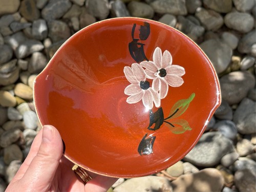 Vintage Blue Ridge Southern Potteries BOWL Underglaze Brown w/white flowers