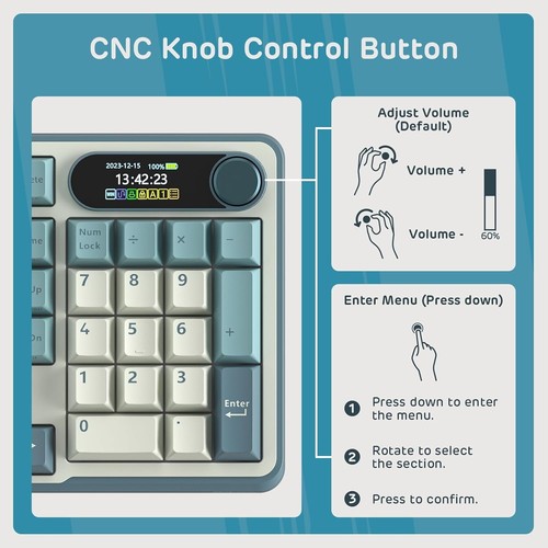 S98 Mechanical Keyboard w/Smart Display & Knob, Top Mount 96% Wireless Mechan... - Picture 5 of 10