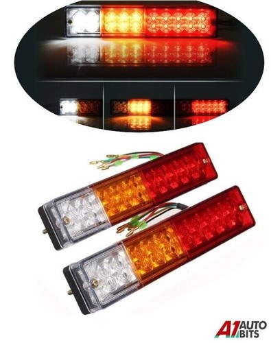 Pair 12v Led Rear Tail Lights Lamp 4 Function Trailer Caravan Truck Lorry 20 Led - Picture 1 of 8