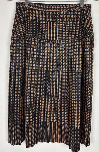 Vintage 90er Hahnentritt Karo Print Midi Rock 30" High Waist ACTUAL Plissee Preppy - Bild 4 von 5