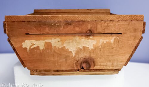 Cassa in legno vintage anni '50 Elmco Vineyard California cassa per uva 17,5 x 15 x 7 - Foto 4 di 8