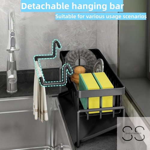 Sponge Holder for Kitchen Sink, Kitchen Sink Caddy Rustproof 304 Stainless Steel - Picture 6 of 12