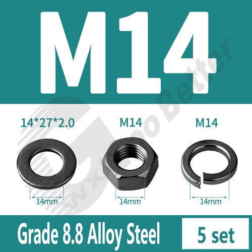 Arandela plana + arandela de bloqueo dividido + juegos de tuercas hexagonales M1,6 M2 M2,5 ~ M30 juegos de tuercas 6 materiales - Imagen 41 de 76