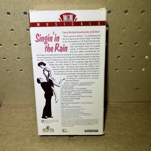 Singin in the Rain Classic Musical Gene Kelly Debbie Reynolds VHS Tape - Picture 2 of 4