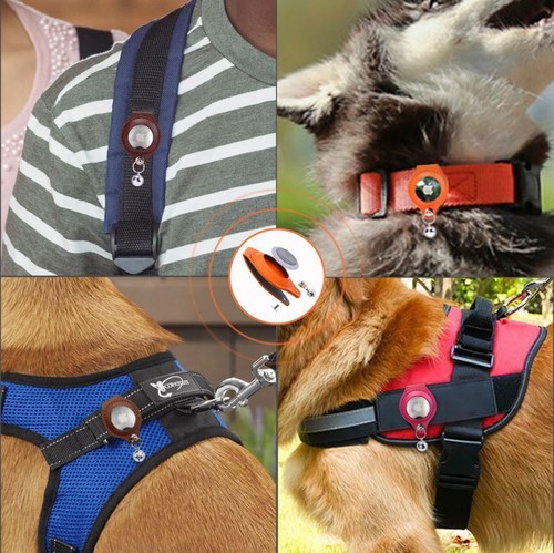 Personalised Pet Cat Dog Case Cover Leather Holder Collar Loop for Apple AirTag - Picture 7 of 11